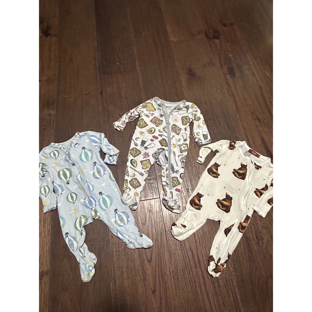 Baby Sleeper Bundle 0-3M Huggies Milkbarn Mud Pie Avocado Bear Hot Air Balloon